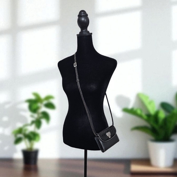 Brighton Handbags - BRIGHTON Black Crossbody Wallet With Detachable Strap